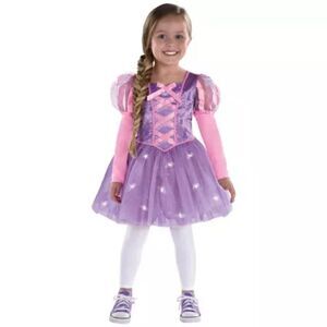 Disney Kids Tangled Rapunzel Light Up Costume Size Medium 8-10